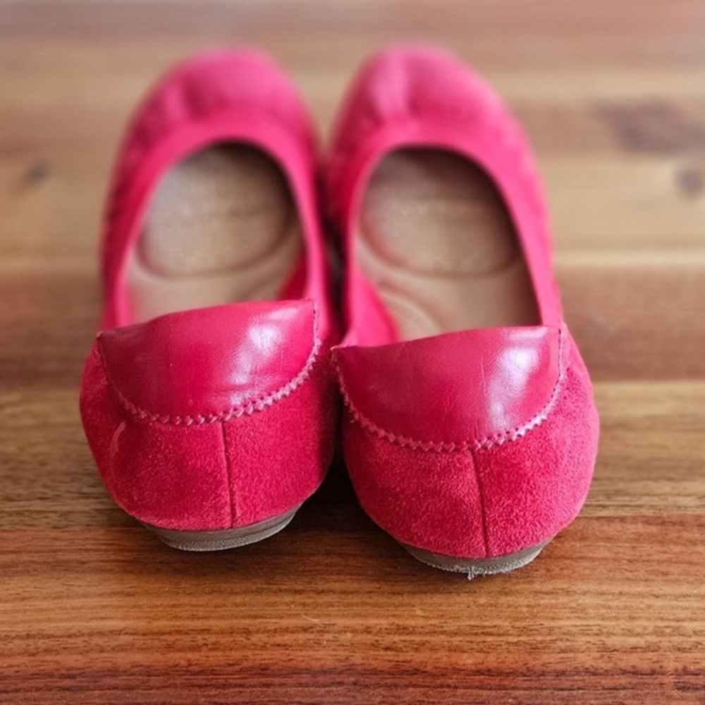 Lands’ End Red Suede Ballet Flats Size 8 - Picture 4 of 5